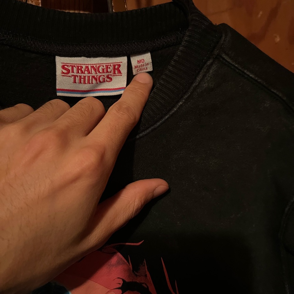 Stranger Things Black Sweatshirt Size Medium - image 3